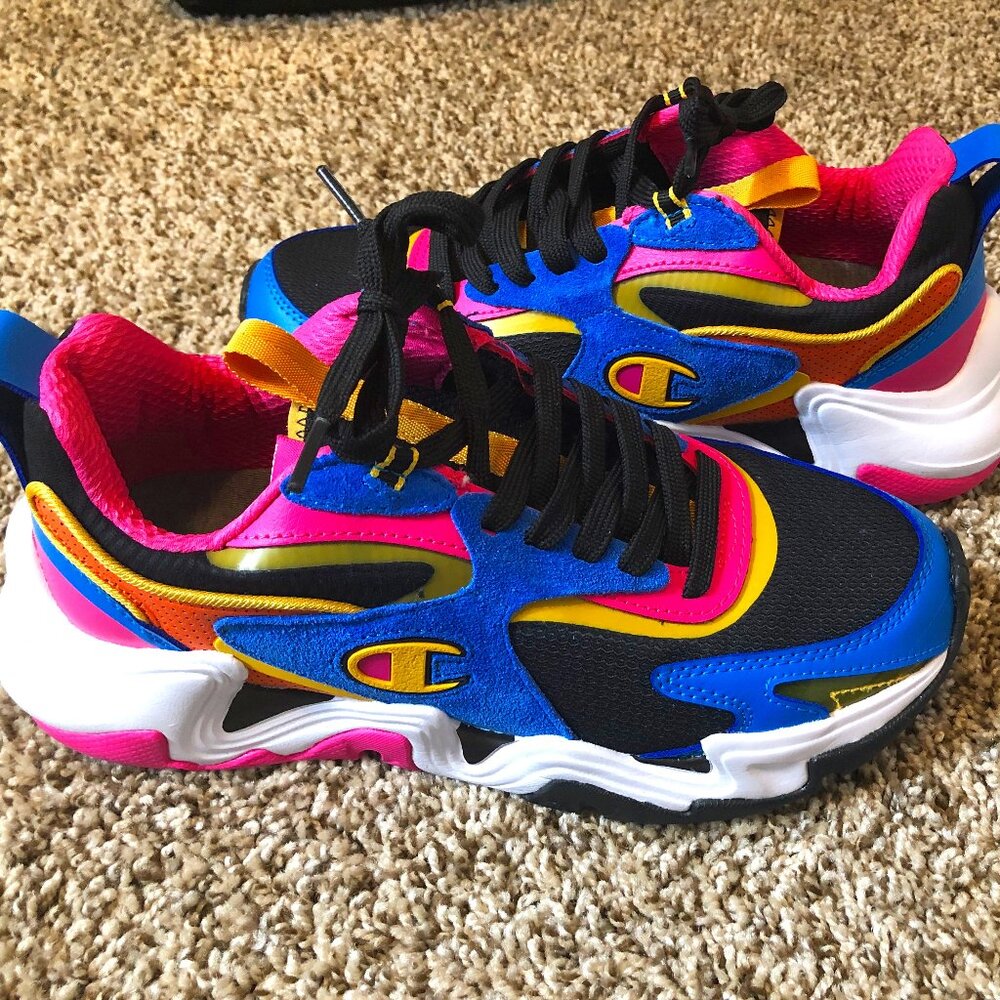 Champion Hyper C Swift Womens Sneaker Size 9, Blue/Black/Pink/Multicolor